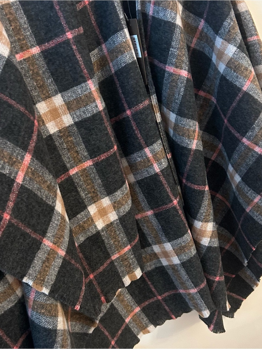 Plaid Poncho Sweater - Picture 5 of 7